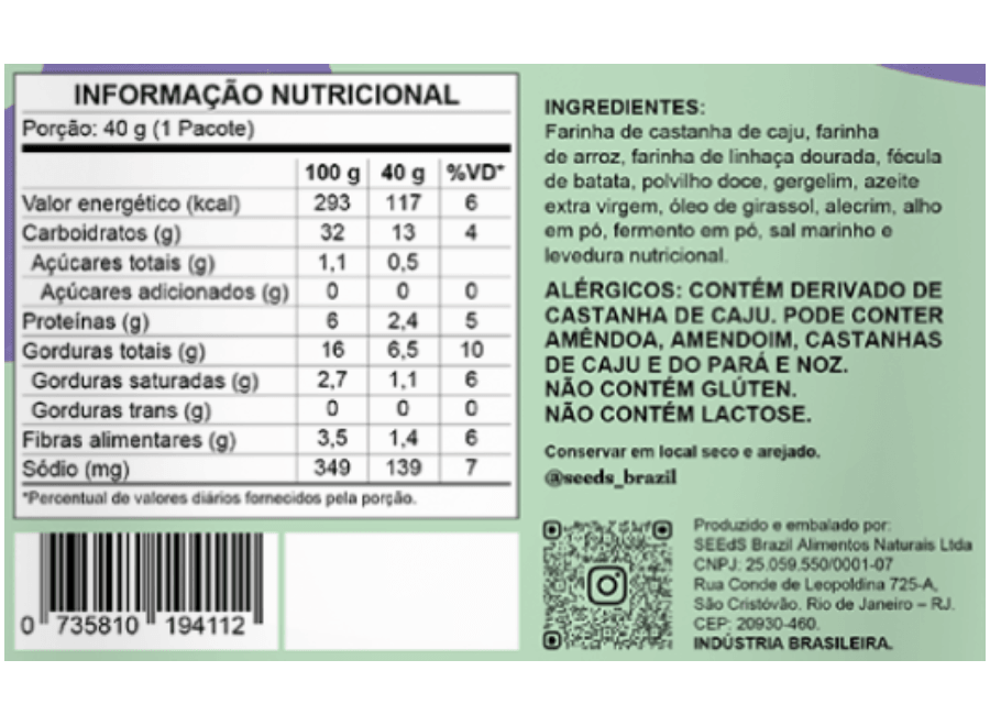 Cracker Alecrim - Snack Salgado, Low Carb e Sem GlĂșten