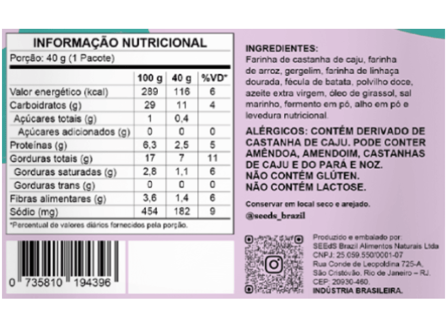 Grissini seedz – Palitinhos Crocantes Sem Glúten, Sem Lactose e Sem Açúcar