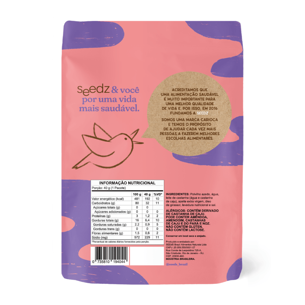 Biscoito de Polvilho seedz – Snack Saudável Sem Leite e Sem Conservantes