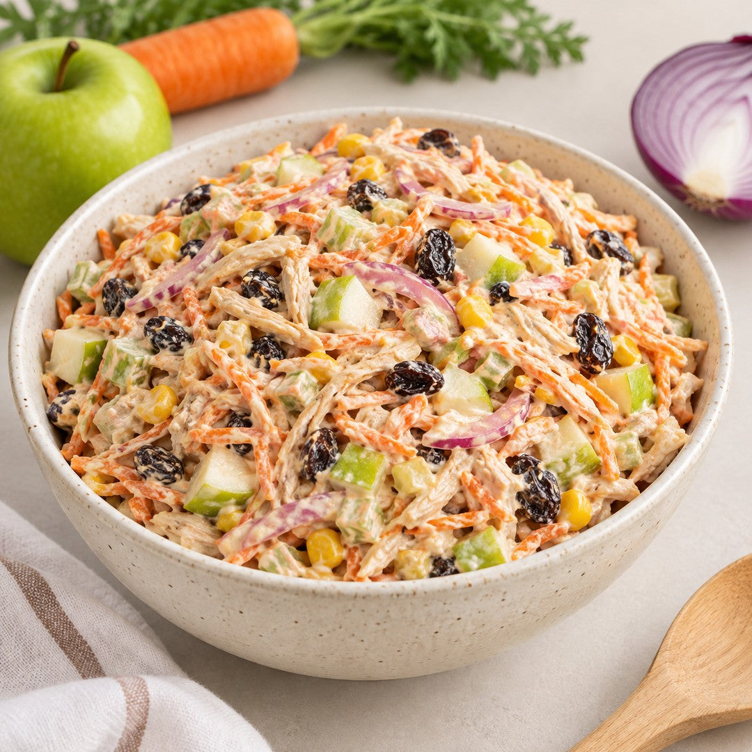 🥗 Salpicão vegano de tofu defumado, sem esperar o Natal