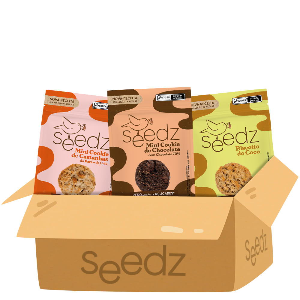 Kit Degustação Doces seedz, cookies e biscoitos sem açúcar adicionado