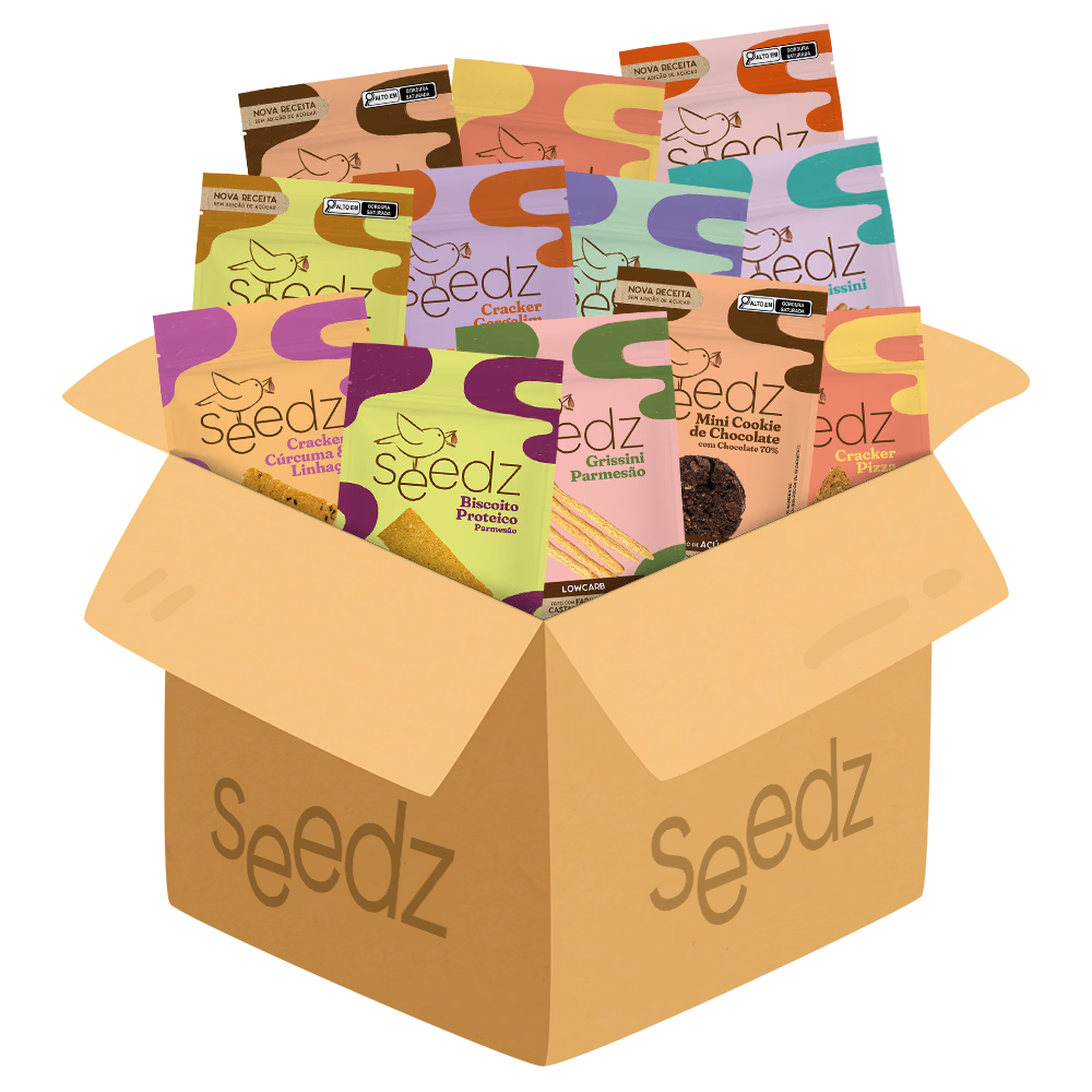 Caixa Mista seedz com biscoitos salgados e doces