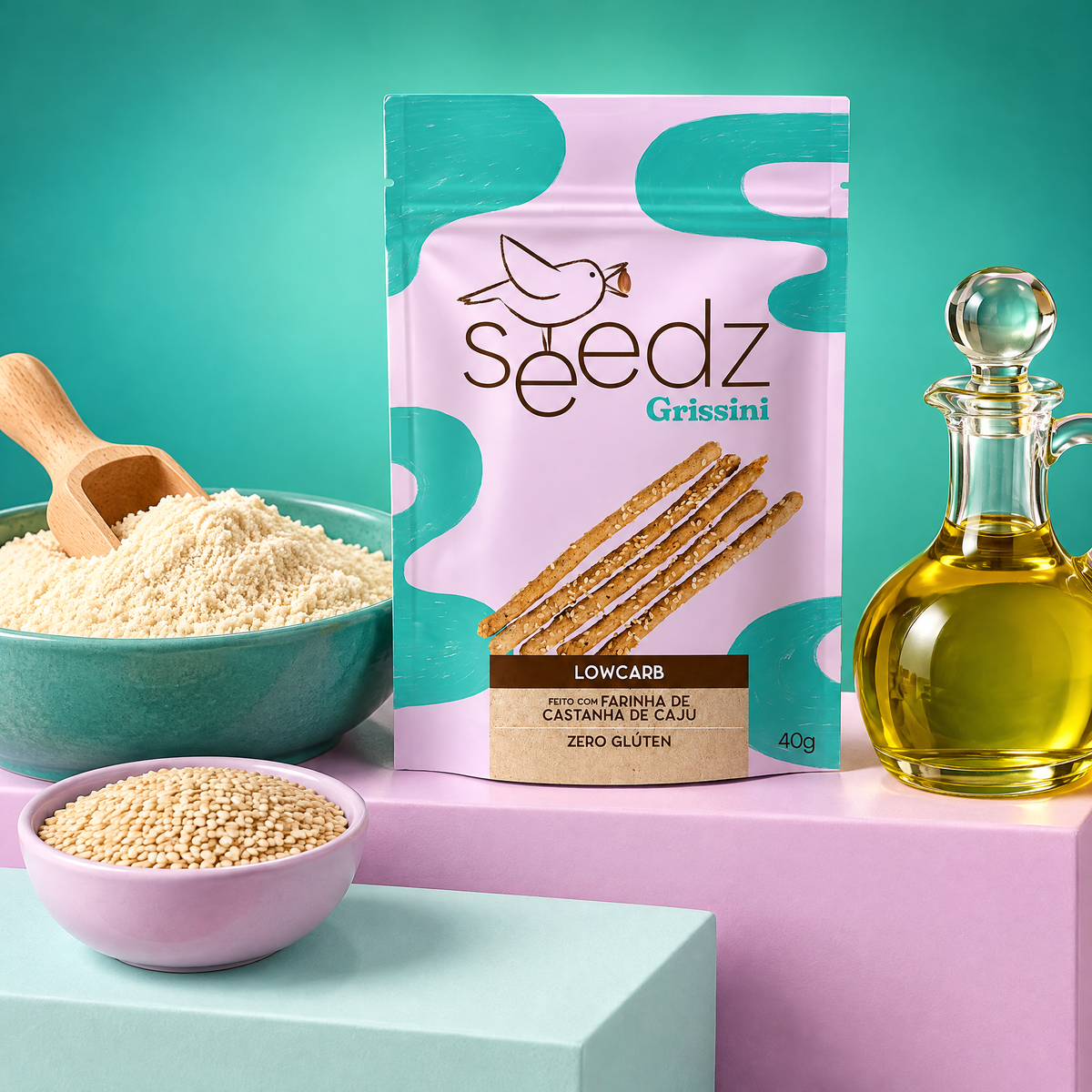 Grissini seedz em cena com os ingredientes