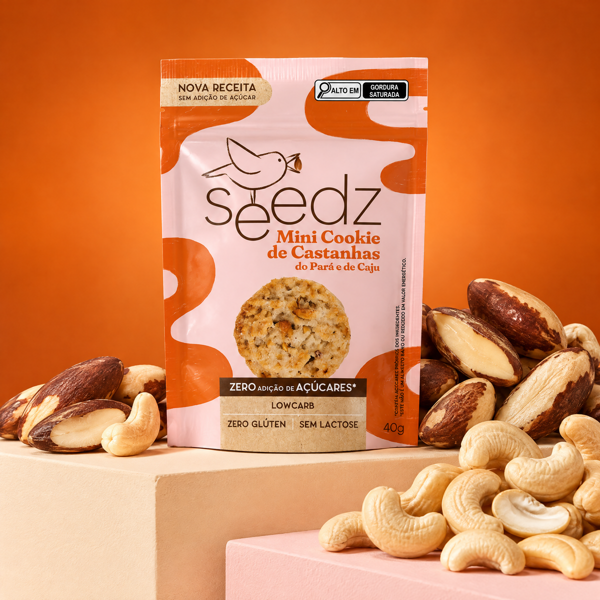 Mini Cookie de Castanhas seedz em cena com os ingredientes