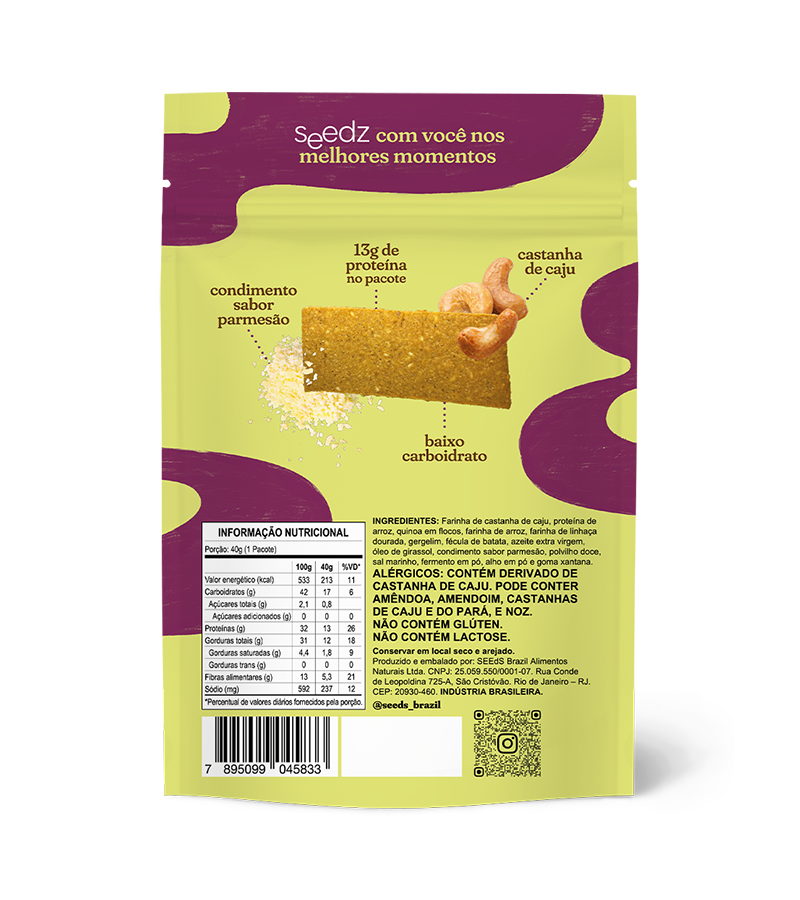 Biscoito Proteico Parmesão - 13g Proteína e Low Carb